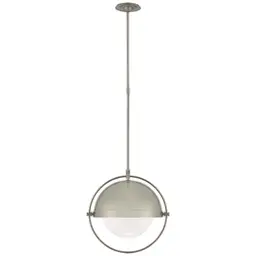 Antique Nickel White Glass