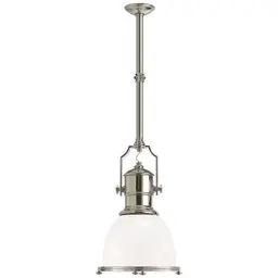 Polished Nickel 9.5" x 14" White Glass