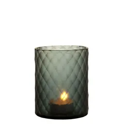 hand blown sapphire colour glass | diamond cut S