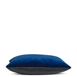 Dark blue Velvet cushionwith satin backInner cushion filled with feathers