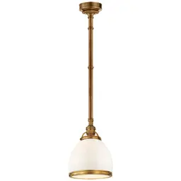 Antique-Burnished Brass White Glass