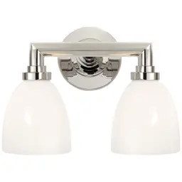 Polished Nickel White Glass