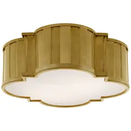 Hand-Rubbed Antique Brass White Glass