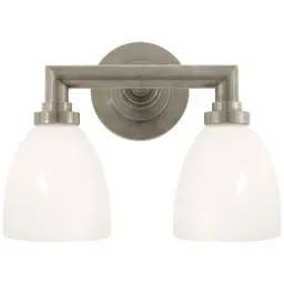 Antique Nickel White Glass