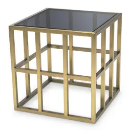 brushed brass finish | smoke glass