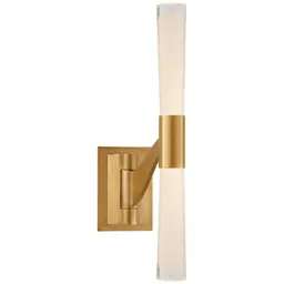 Hand-Rubbed Antique Brass White Glass
