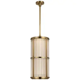 Natural Brass and Glass Rods White Glass