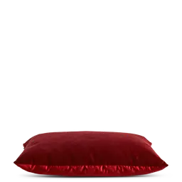 Rust red Velvet cushionwith satin backInner cushion filled with feathers