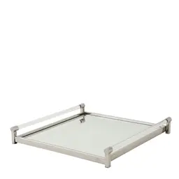 nickel finish | mirror glass | clear acrylic square