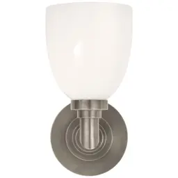 Antique Nickel White Glass