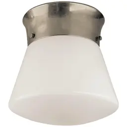 Antique Nickel White Glass