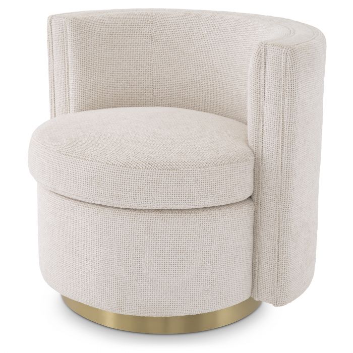 lyssa off-white | brushed brass finish swivel base