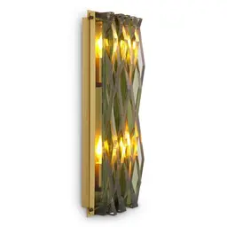 antique brass finish | green glass L