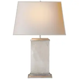 Natural Quartz Stone with Silver Leaf 15" x 18" x 11.75" Natural Paper Rectangle