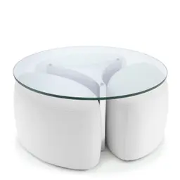 avalon white | polished stainless steel | clear glass