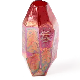 Coral red Coloured glass with luster