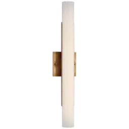 Antique-Burnished Brass White Glass