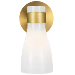 Burnished Brass with Milk White Glass