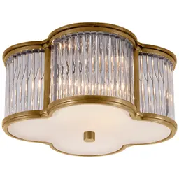 Natural Brass with Clear Glass Frosted Glass