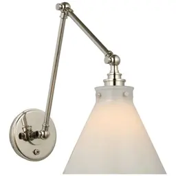 Polished Nickel White Glass