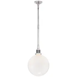 Polished Nickel White Glass
