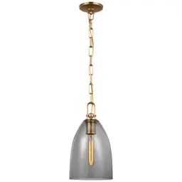 Antique-Burnished Brass Smoked Glass