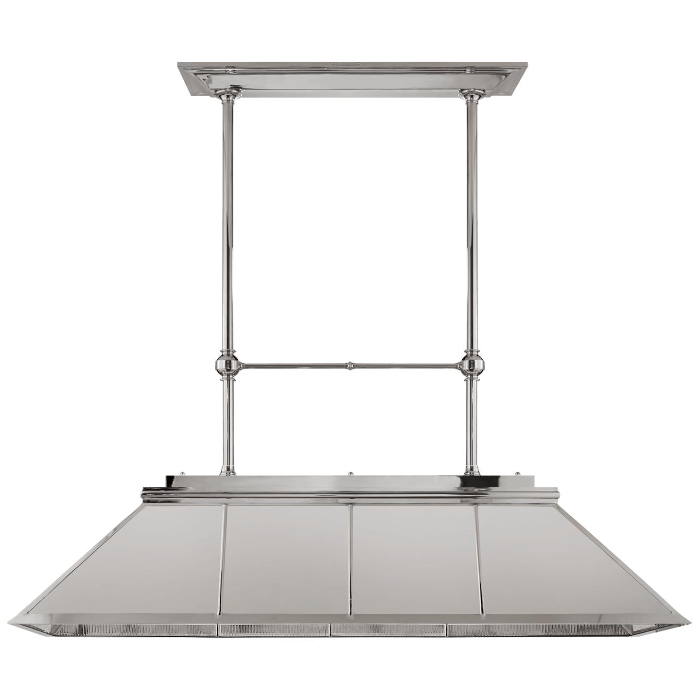 Polished Nickel Clear Ribbed Mirror