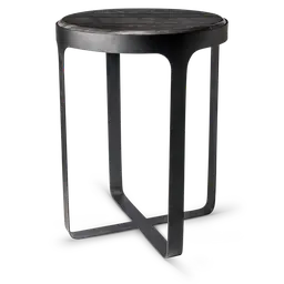 Black Powder coated ironTravertine stone top