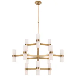 Hand-Rubbed Antique Brass White Glass