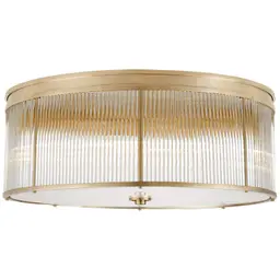 Natural Brass White Glass