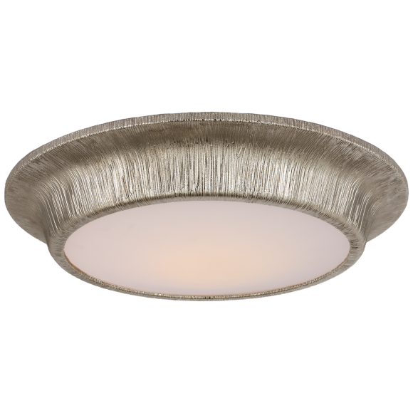 Polished Nickel Soft White Glass