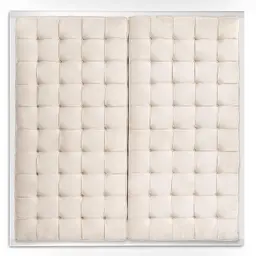 polished stainless steel | ecru velvet