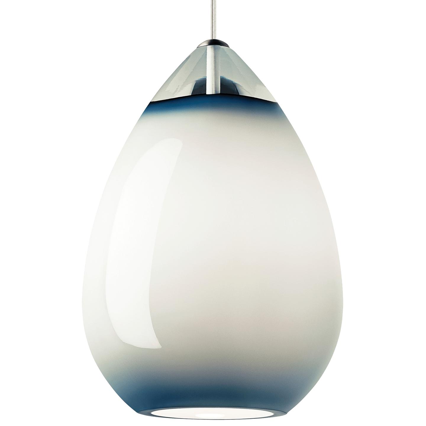 Satin Nickel Steel Blue Lamp Not Included