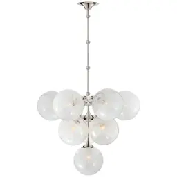 Polished Nickel White Strie Glass