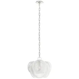 Polished Nickel White Strie Glass