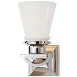 Polished Nickel White Glass