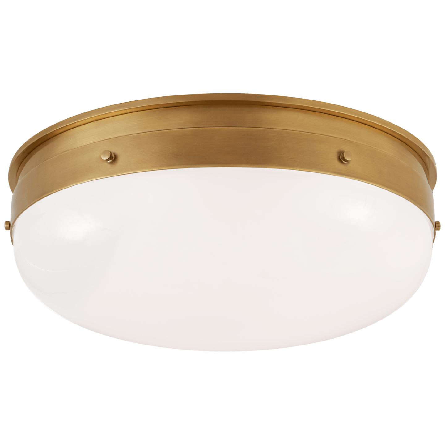 Hand-Rubbed Antique Brass White Glass