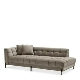 savona greige velvet | black finish legs left