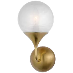 Hand-Rubbed Antique Brass White Glass