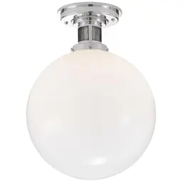 Polished Nickel White Glass