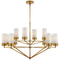 Hand-Rubbed Antique Brass White Glass