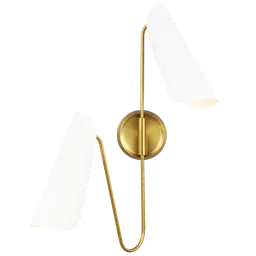 Matte White and Burnished Brass