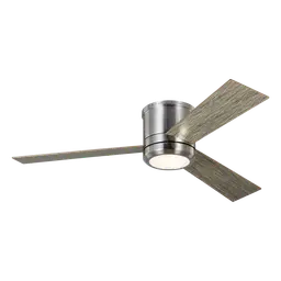 Brushed Steel Housing With Light Grey Weathered Oak Blades with Light Kit