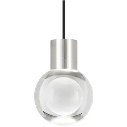 Satin Nickel Clear 1-LITE Black Cord