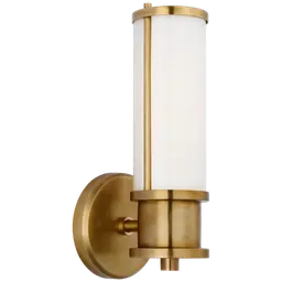 Natural Brass White Glass