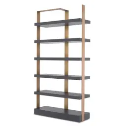 charcoal grey crown oak veneer | brushed brass finish