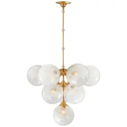 Hand-Rubbed Antique Brass White Strie Glass