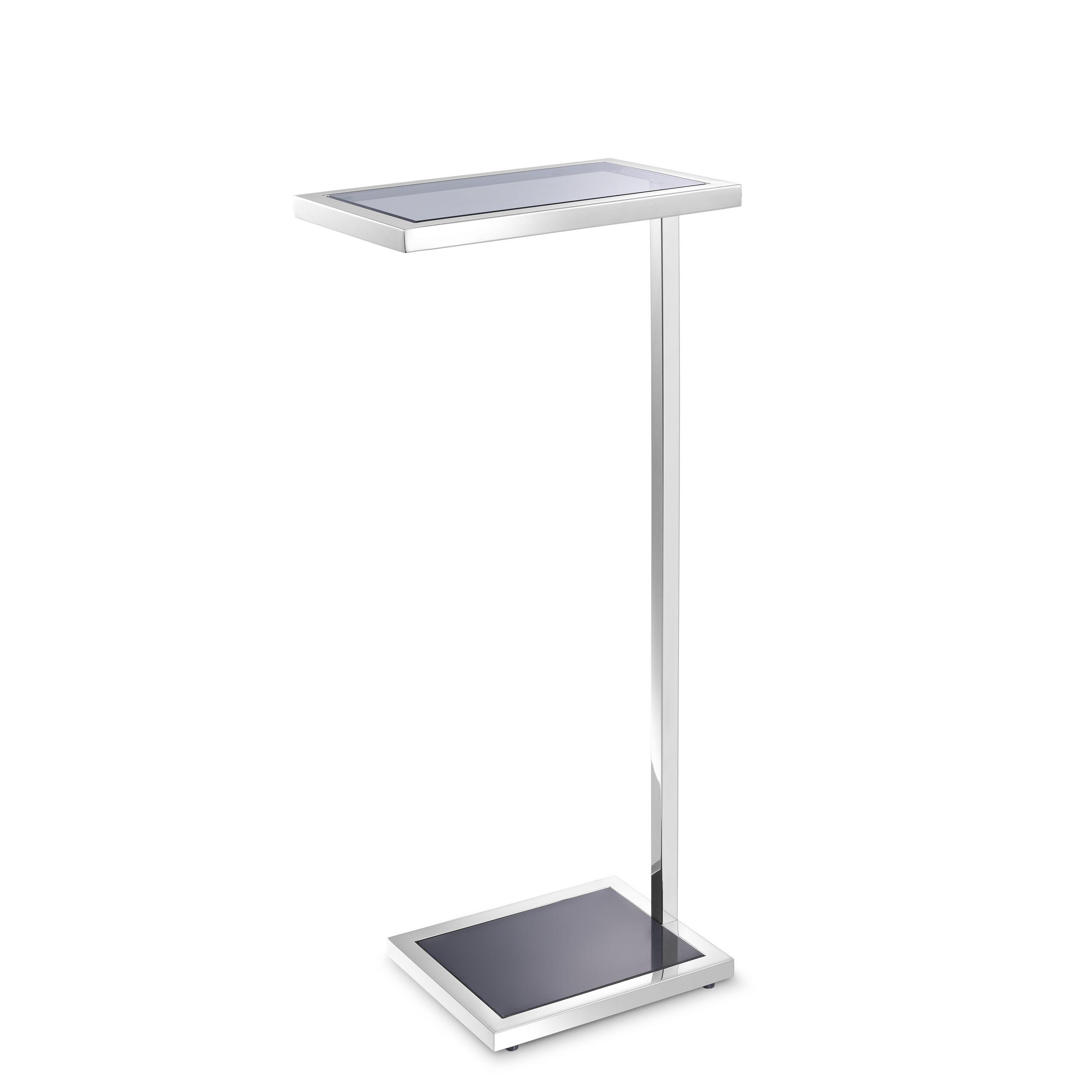 polished stainless steel | smoke glass top