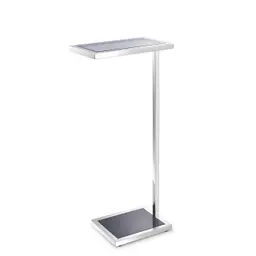 polished stainless steel | smoke glass top