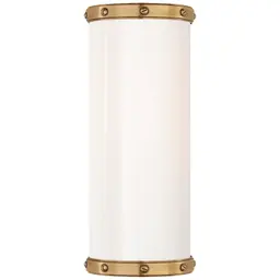 Natural Brass White Glass